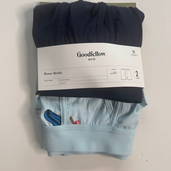 Goodfellow & Co Blue Boxer Briefs Comfortable Fit, 2 pack, Sz. Medium - Picture 2 of 5